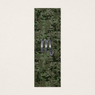 Scorpio Zodiac Sign Woodland Digital Camo Mini Visitekaartjes