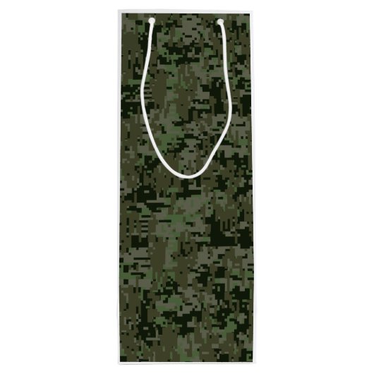 Scorpio Zodiac Sign Woodland Green Digital Camo Wijn Cadeautas (Achterkant)