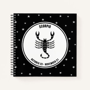 Scorpio Zodiac Sign, Zwart-witboek Notitieboek