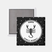 Scorpio Zodiac Sign., Zwart-witmagneet Magneet (Voorkant / Achterkant)
