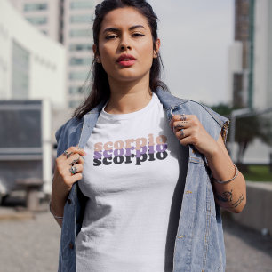 Scorpio Zodiac Sign   Zwarte-stroomkleur T-shirt