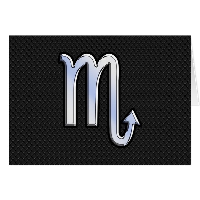 Scorpio Zodiac Silver Sign zwarte slang (Voorkant Horizontaal)