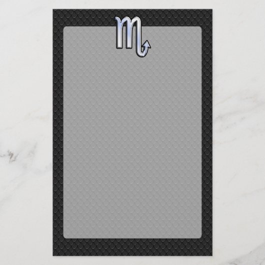 Scorpio Zodiac Silver Sign zwarte slang Briefpapier (Voorkant)