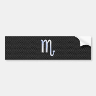 Scorpio Zodiac Silver Sign zwarte slang Bumpersticker