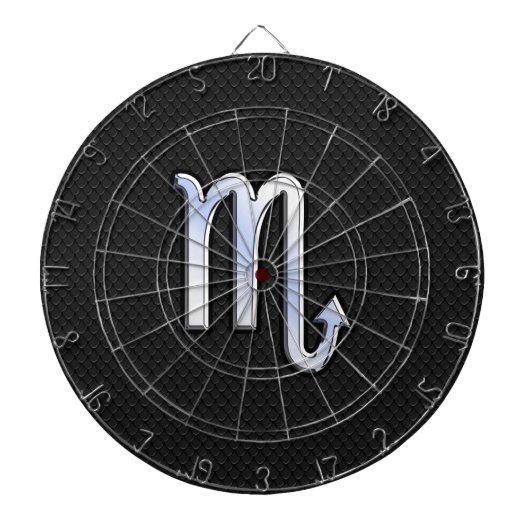 Scorpio Zodiac Silver Sign zwarte slang Dartbord (Voorkant)