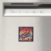 Scorpio Zodiac Square Magnet Retro (Insitu (Vaatwasser))