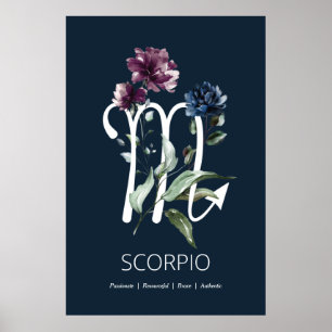 Scorpio Zodiac Star Sign Art Afdrukken Poster