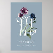 Scorpio Zodiac Star Sign Art Afdrukken Poster (Voorkant)