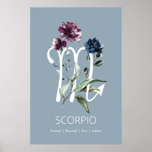 Scorpio Zodiac Star Sign Art Afdrukken Poster