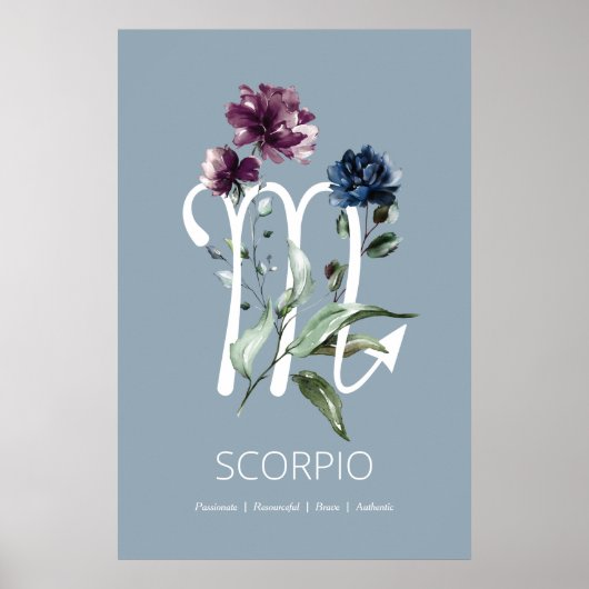Scorpio Zodiac Star Sign Art Afdrukken Poster (Voorkant)