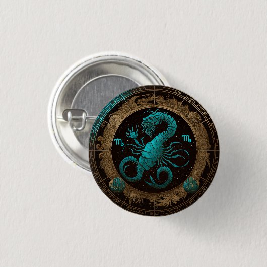 Scorpio Zodiac Star Sign Button (Voorkant /achterkant)