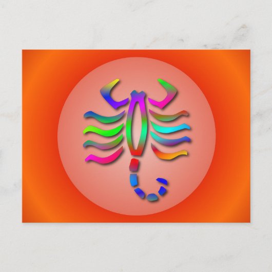 Scorpio Zodiac Star Sign Rainbow Afbeelding Briefkaart (Voorkant)