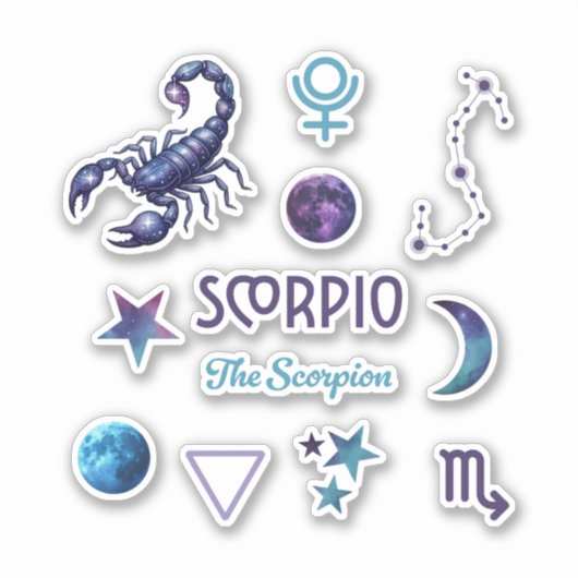 Scorpio Zodiac Sticker Collection (Voorkant)
