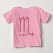 Scorpio Zodiac Symbol Baby Girl Pink T-Shirt (Voorkant)
