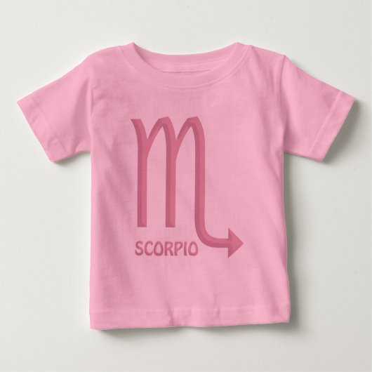 Scorpio Zodiac Symbol Baby Girl Pink T-Shirt (Voorkant)