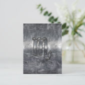 Scorpio Zodiac Symbol in Grunge Metallic Style Briefkaart (Staand voorkant)