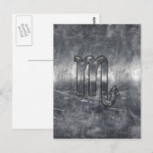 Scorpio Zodiac Symbol in Grunge Metallic Style Briefkaart (Voorkant / Achterkant)
