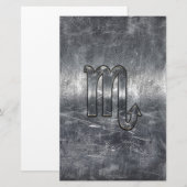 Scorpio Zodiac Symbol in Grunge Metallic Style Briefpapier (Voorkant / Achterkant)