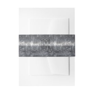 Scorpio Zodiac Symbol in Grunge Metallic Style Uitnodigingen Wikkel