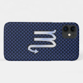 Scorpio Zodiac Symbol Navy Blue Carbon Style Case-Mate iPhone Case (Achterkant (horizontaal))