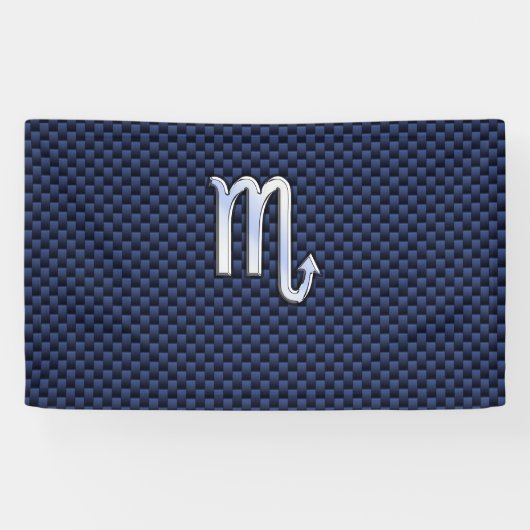 Scorpio Zodiac Symbol Navy Blue Carbon Style Spandoek (Horizontaal)