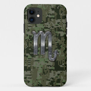 Scorpio Zodiac Symbol Olive Green Digital Camo Case-Mate iPhone Case