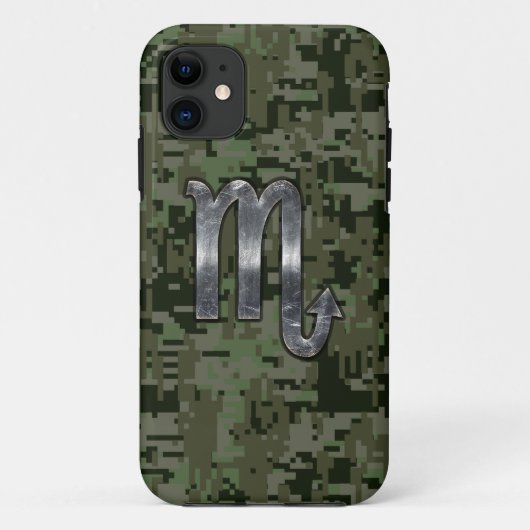 Scorpio Zodiac Symbol Olive Green Digital Camo Case-Mate iPhone Case (Achterkant)