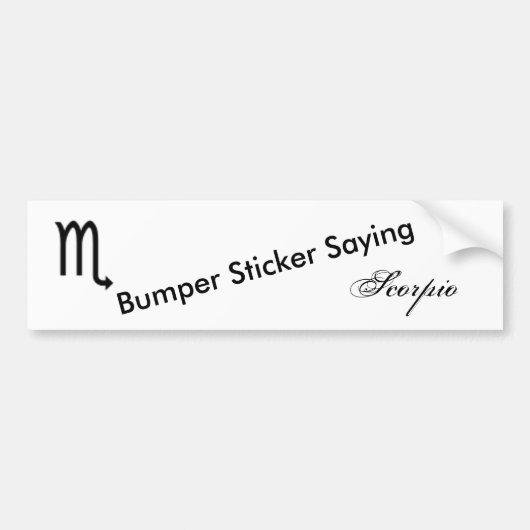 Scorpio Zodiac Symbol Standard van Kenneth Yoncich Bumpersticker (Voorkant)