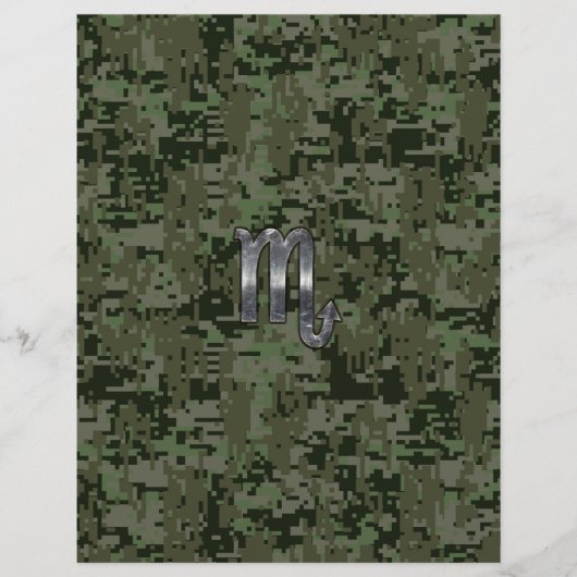 Scorpio Zodiac Symbol Woodland Digital Camo (Voorkant)