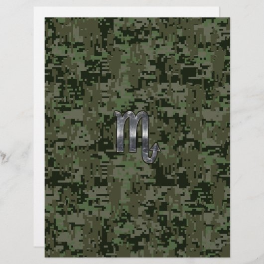 Scorpio Zodiac Symbol Woodland Digital Camo (Voorkant / Achterkant)