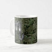 Scorpio Zodiac Symbol Woodland Digital Camo Koffiemok (Voorkant links)
