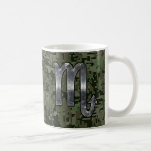 Scorpio Zodiac Symbol Woodland Digital Camo Koffiemok