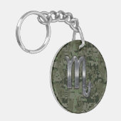 Scorpio Zodiac Symbol Woodland Digital Camo Sleutelhanger (Voorkant Links)