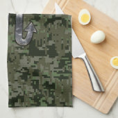 Scorpio Zodiac Symbol Woodland Digital Camo Theedoek (Quarter Fold)