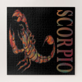 Scorpio Zodiac Symbol Zwart plein Jigzaag Puzzle Legpuzzel (Horizontaal)