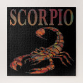Scorpio Zodiac Symbol Zwart plein Jigzaag Puzzle Legpuzzel (Verticaal)