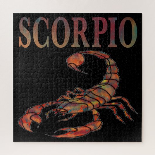 Scorpio Zodiac Symbol Zwart plein Jigzaag Puzzle Legpuzzel (Verticaal)