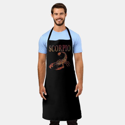 Scorpio Zodiac Symbool Black Apron Schort (Gedragen)