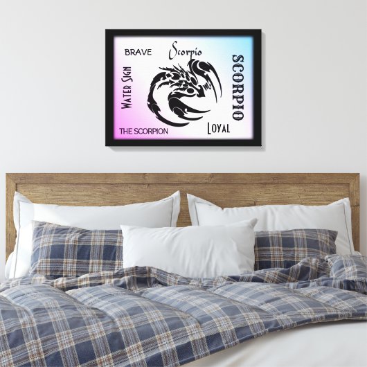 Scorpio Zodiac Symbool Canvas Afdruk (Insitu (Slaapkamer))