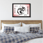 Scorpio Zodiac Symbool Canvas Afdruk (Insitu (Slaapkamer))