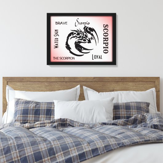 Scorpio Zodiac Symbool Canvas Afdruk (Insitu (Slaapkamer))