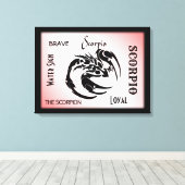 Scorpio Zodiac Symbool Canvas Afdruk (Insitu (Houten vloer))