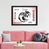 Scorpio Zodiac Symbool Canvas Afdruk (Insitu (Woonkamer))