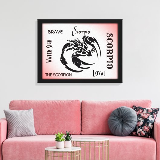 Scorpio Zodiac Symbool Canvas Afdruk (Insitu (Woonkamer))