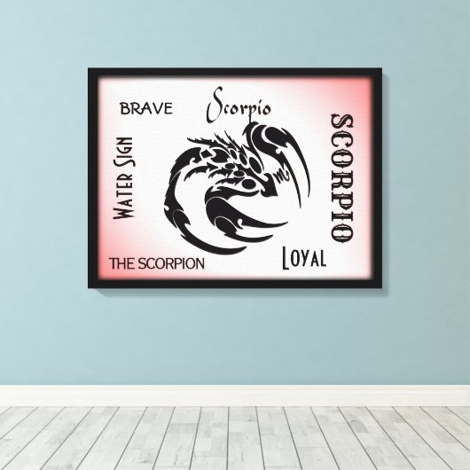 Scorpio Zodiac Symbool Canvas Afdruk (Insitu (Houten vloer))