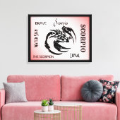Scorpio Zodiac Symbool Canvas Afdruk (Insitu (Woonkamer))