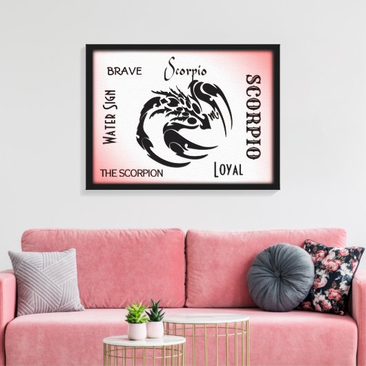 Scorpio Zodiac Symbool Canvas Afdruk (Insitu (Woonkamer))