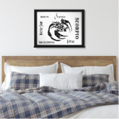 Scorpio Zodiac Symbool Canvas Afdruk (Insitu (Slaapkamer))