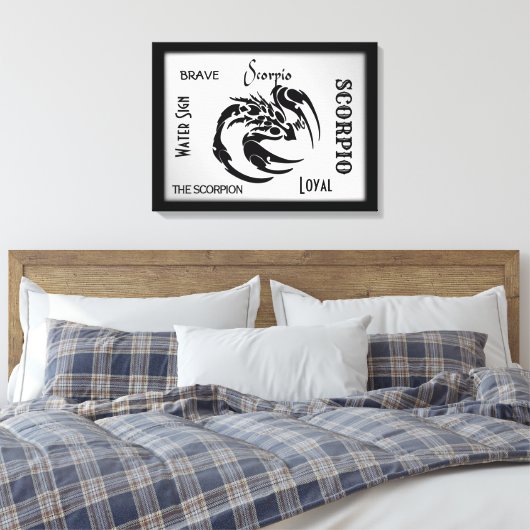 Scorpio Zodiac Symbool Canvas Afdruk (Insitu (Slaapkamer))