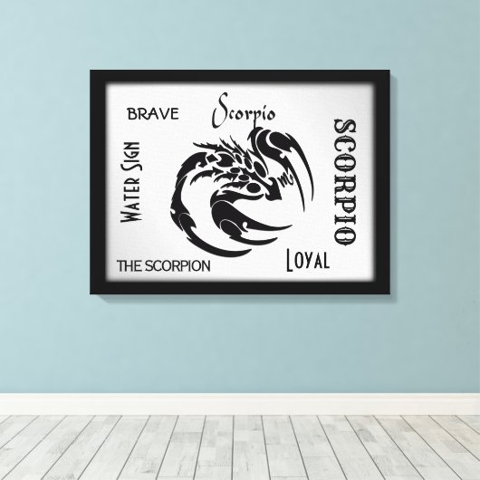 Scorpio Zodiac Symbool Canvas Afdruk (Insitu (Houten vloer))